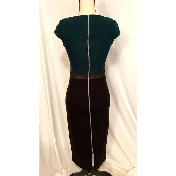 NWT M by MAIOCCI Sheath Dress Exposed Zipped Metallic Silver Sheen S - Picture 1 of 9